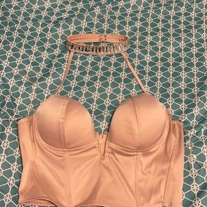 Charlotte Russe beige top sz large